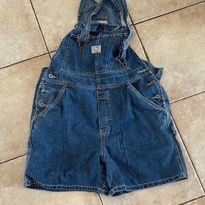 Old Navy Blue Jean Shorts Overalls